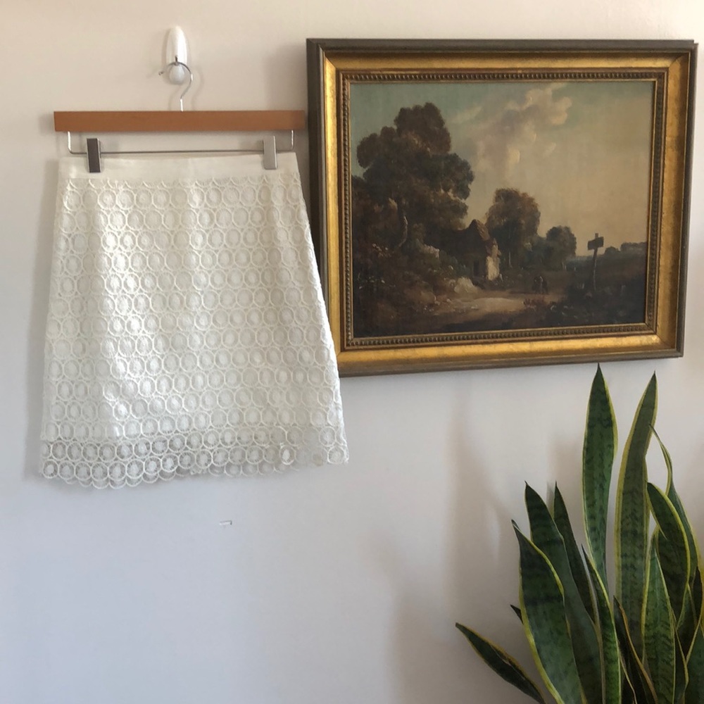 Ann Taylor Loft White Eyelet Skirt